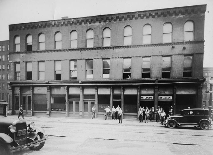 McLeod's Hotel & Exchange Street - c. 1930 - WNY Heritage